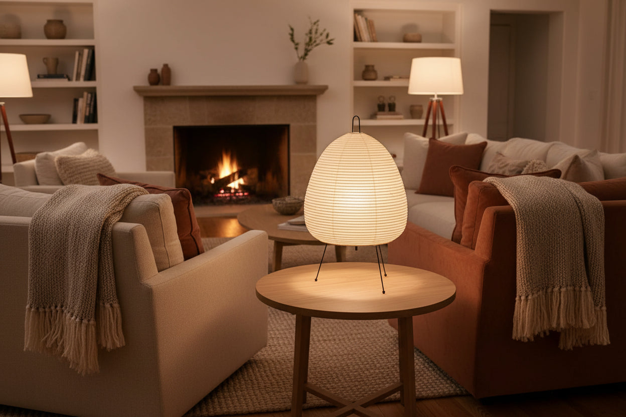 Lampe de Table Élégante en Papier de Riz – Lumière Douce & Ambiance Chic