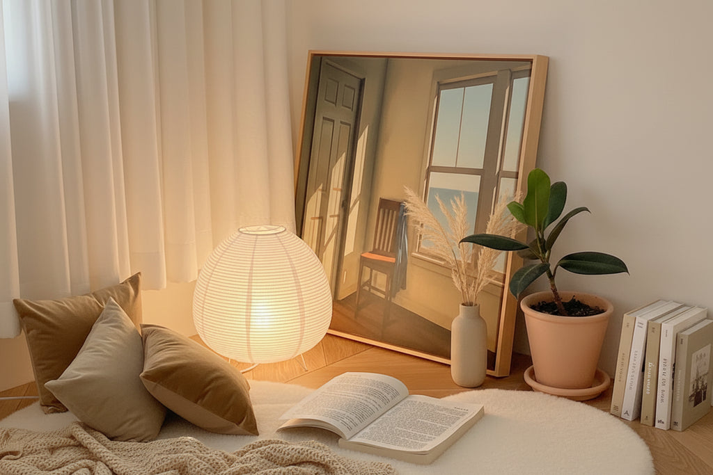Lampe de chevet Élégante en Papier de Riz – Lumière Douce & Ambiance Intemporelle
