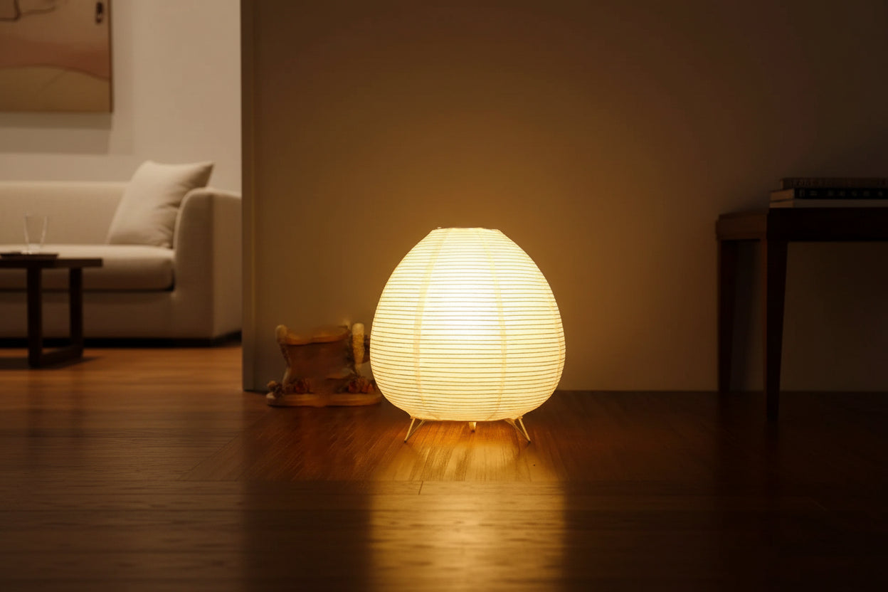 Lampe de chevet Élégante en Papier de Riz – Lumière Douce & Ambiance Intemporelle